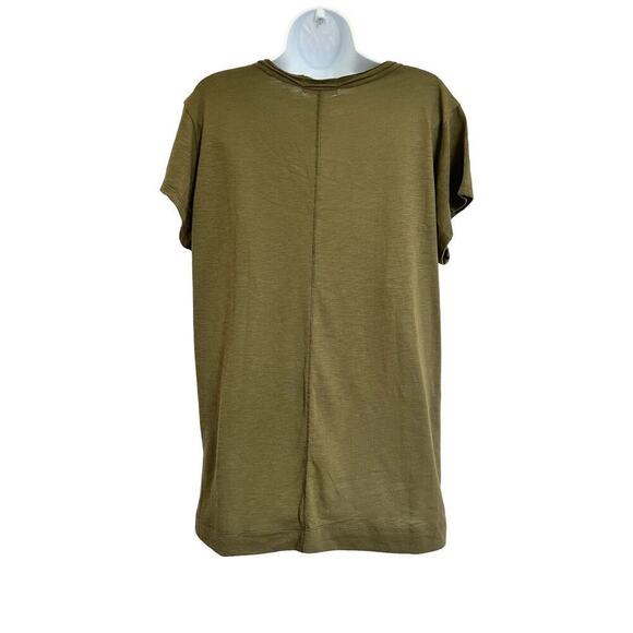 Dept 222‎ Top Women’s Size XL Top Tee V Neck Short Sleeves Side Slits - Picture 2 of 11